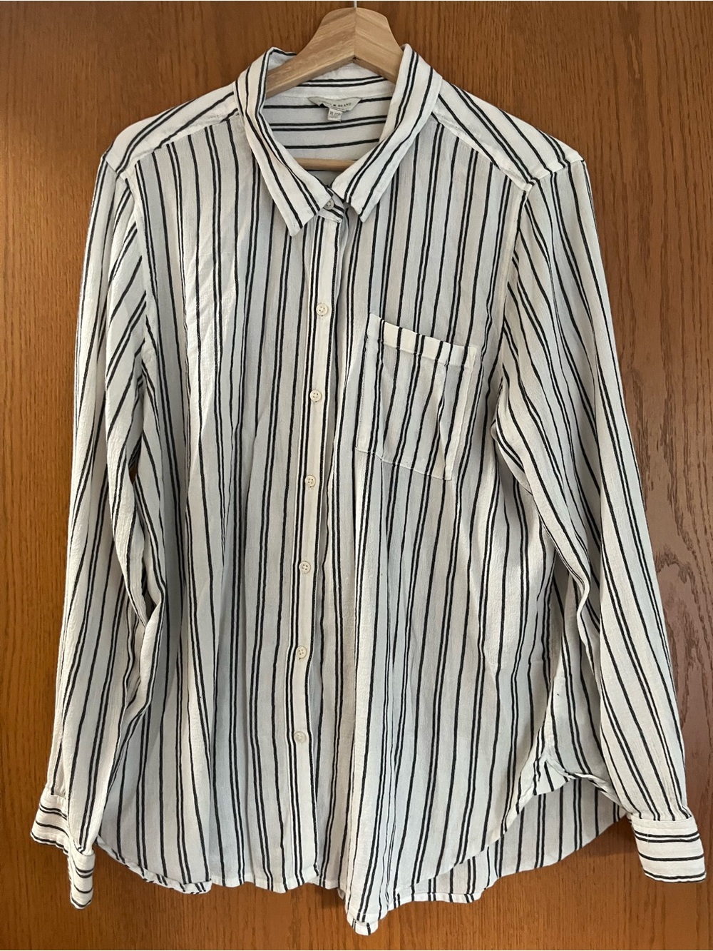 Lucky Brand Button Up Vertical Stripes Collared Shirt Women’s Size XL